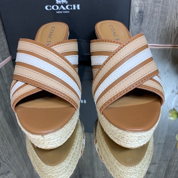 🛍 COACH FLORENTINE MAT CF/MAT CLF SADDLE/BEECHWOO - Picture 2 of 8